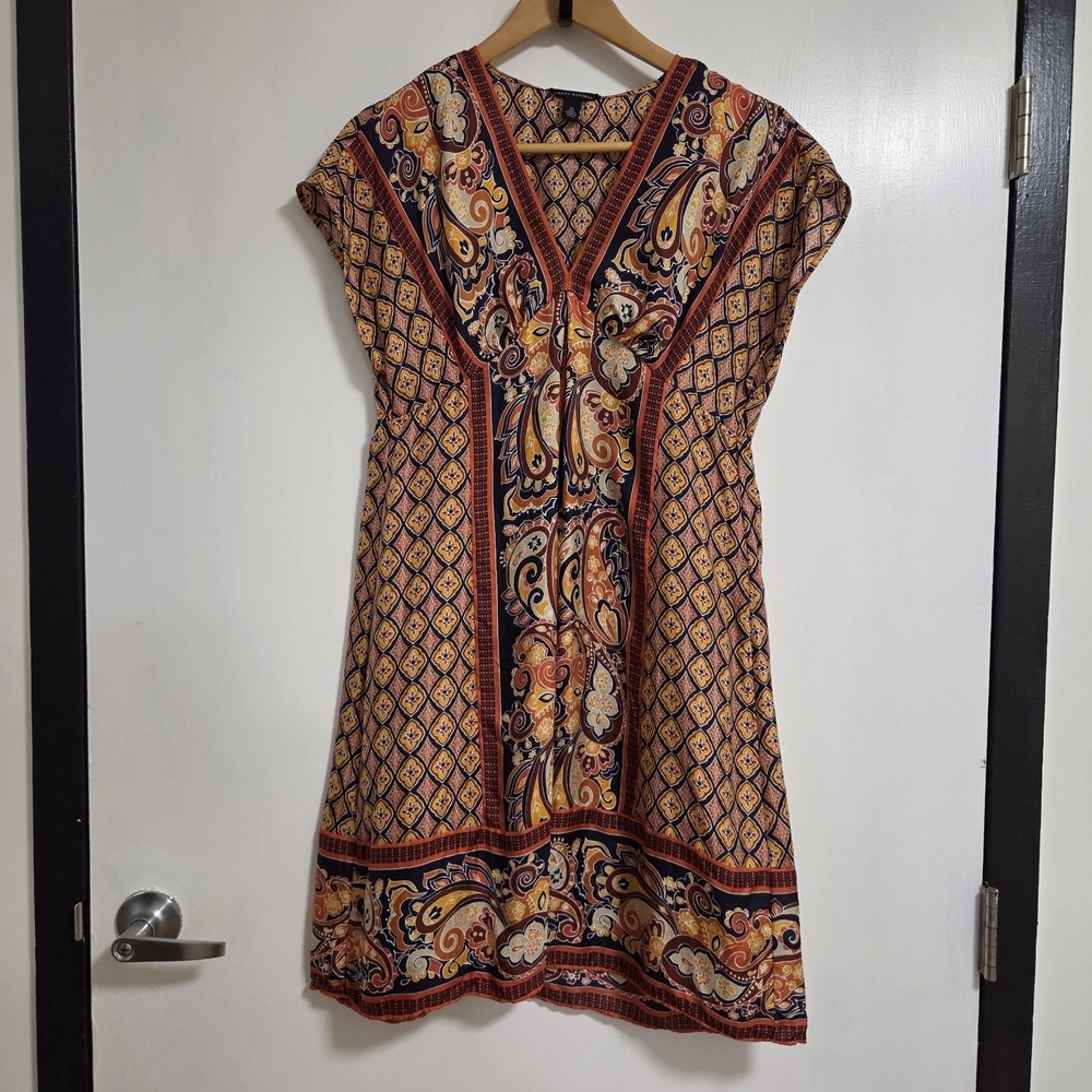 Banana Republic Multicolor Geometric Natural Silk Casual‎ Mini Dress Size XS